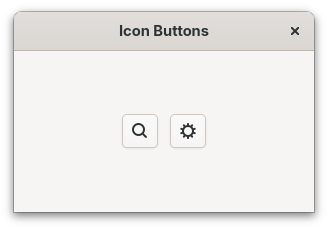 Window with a search and a settings icon button