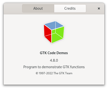 An example GtkAboutDialog