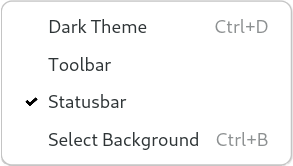 An example GtkPopoverMenu