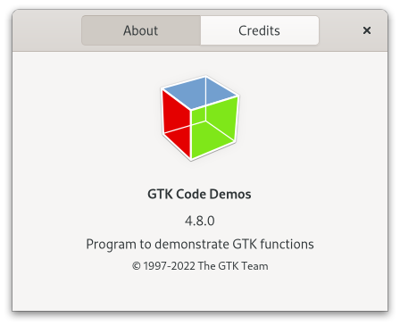 An example GtkAboutDialog