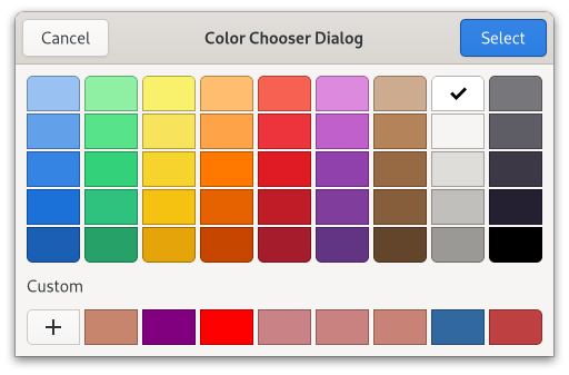 An example GtkColorChooserDialog