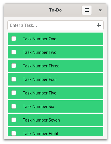 To-Do app with green background for its task widget
